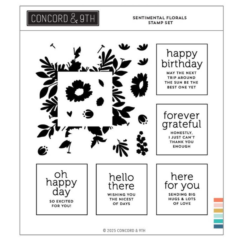 Concord & 9th Sentimental Florals Clear Stamp Set 12548