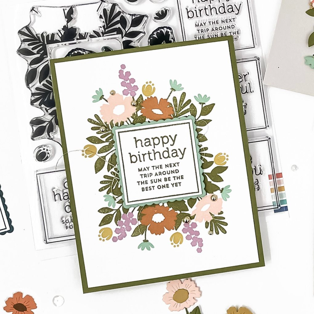 Concord & 9th Sentimental Florals Die Set 12549 happy