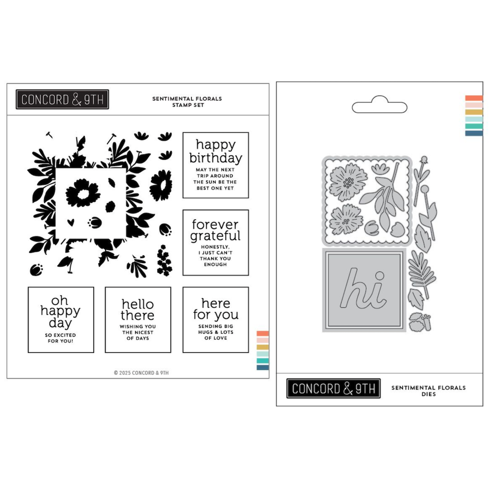 Concord & 9th Sentimental Florals Stamp and Die Bundle