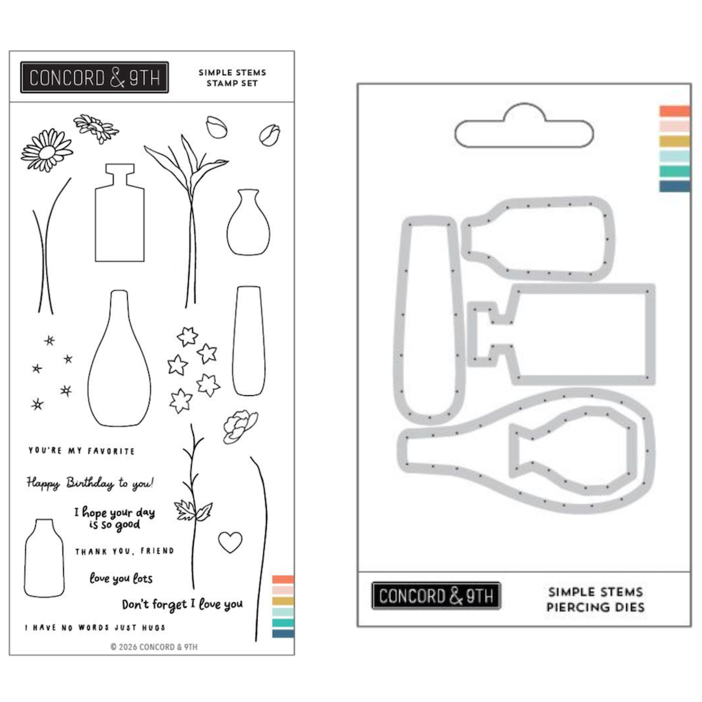 Concord & 9th Simple Stems Stamps and Dies Bundle