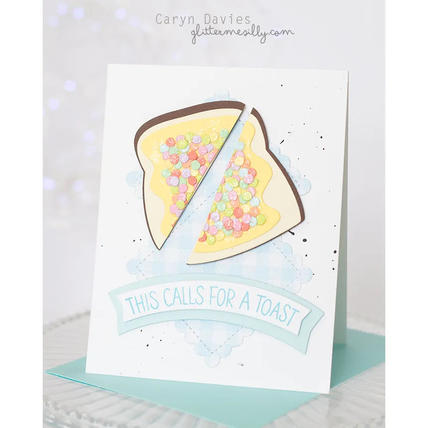 Concord & 9th Toast Time Clear Stamp Set 12835 this calls for a toast blue squares card caryn davies