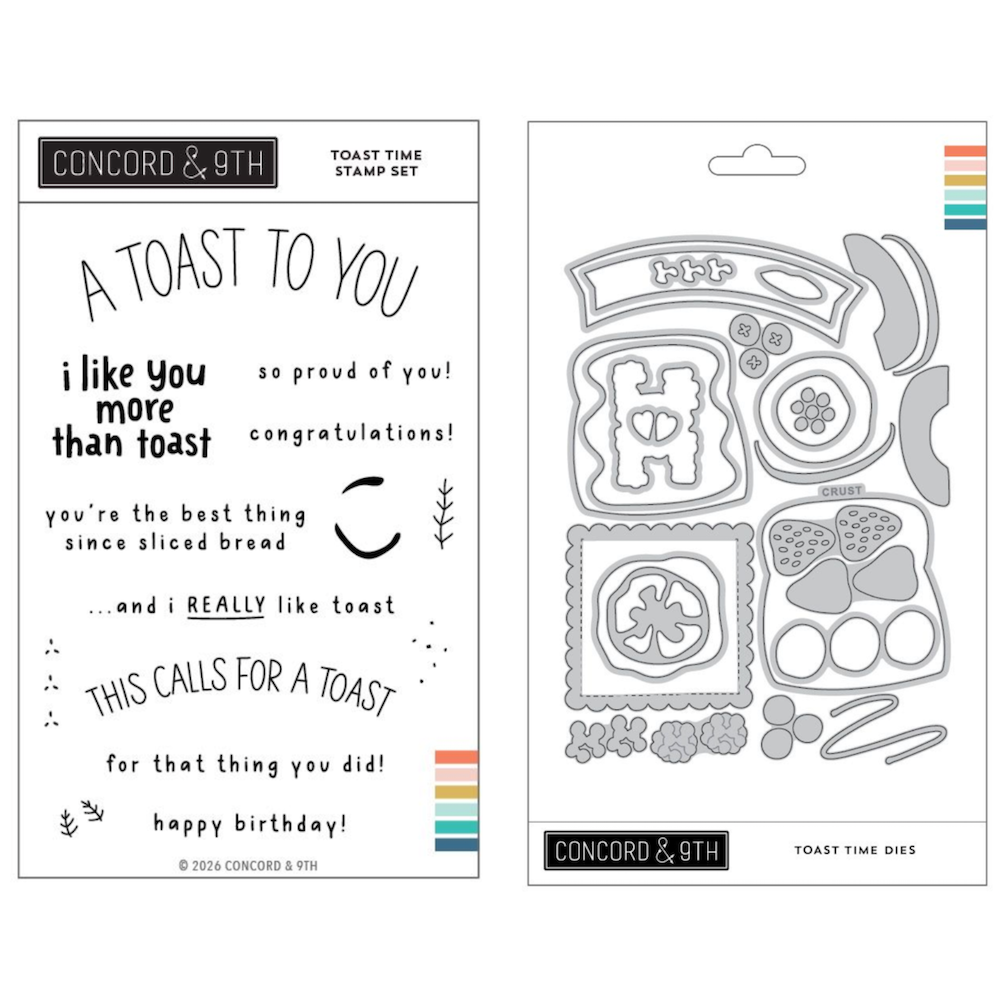 Concord & 9th Toast Time Stamps and Dies Bundle