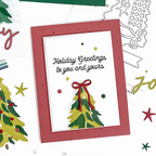 Concord & 9th Triple-step Evergreen Clear Stamp Set 12601 greetings