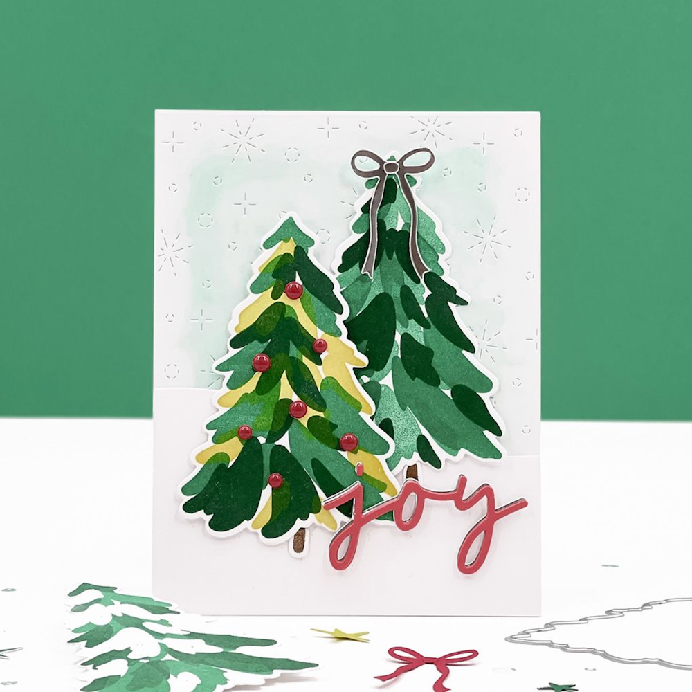 Concord & 9th Triple-step Evergreen Clear Stamp Set 12601 joy