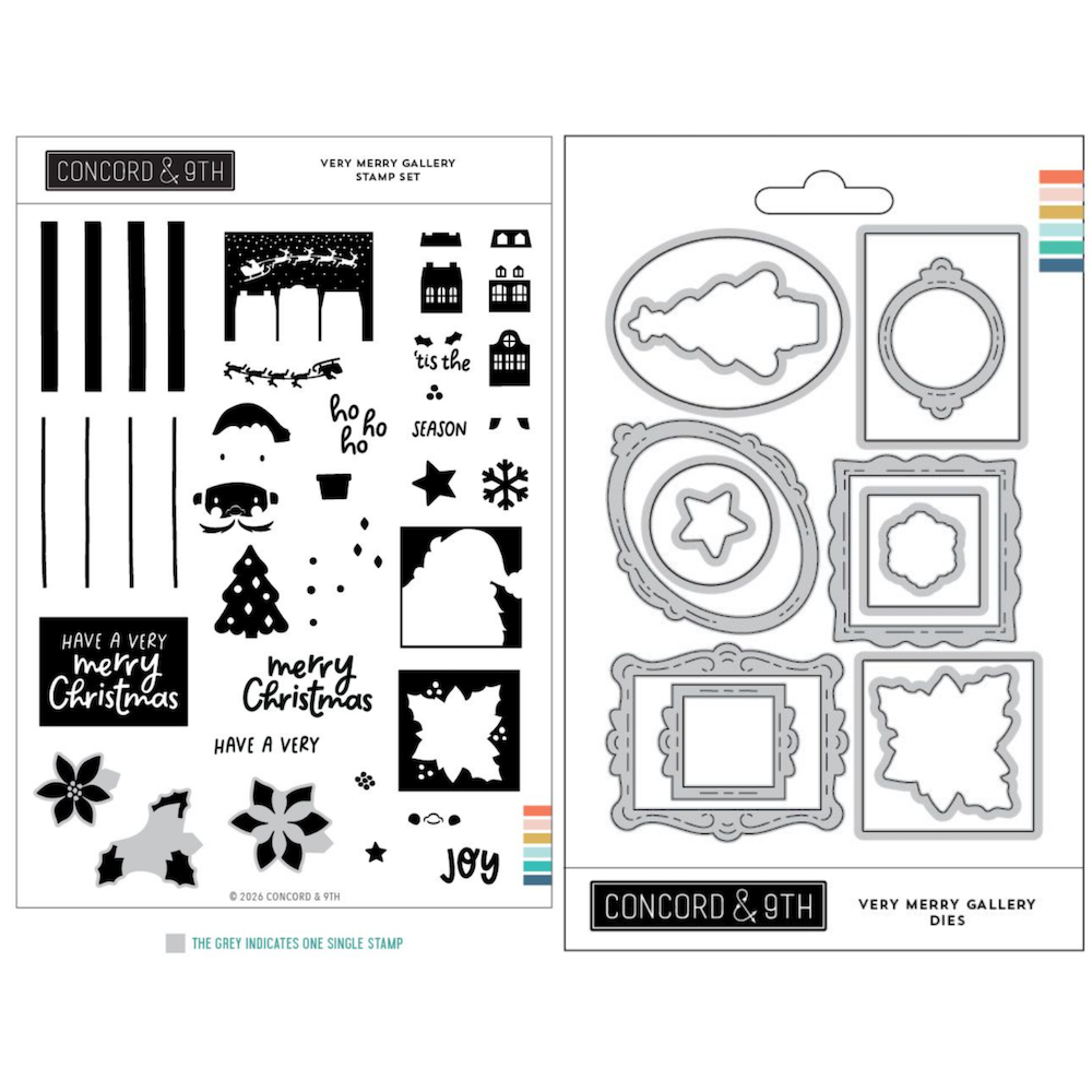 Concord & 9th Very Merry Gallery Stamps and Dies Bundle