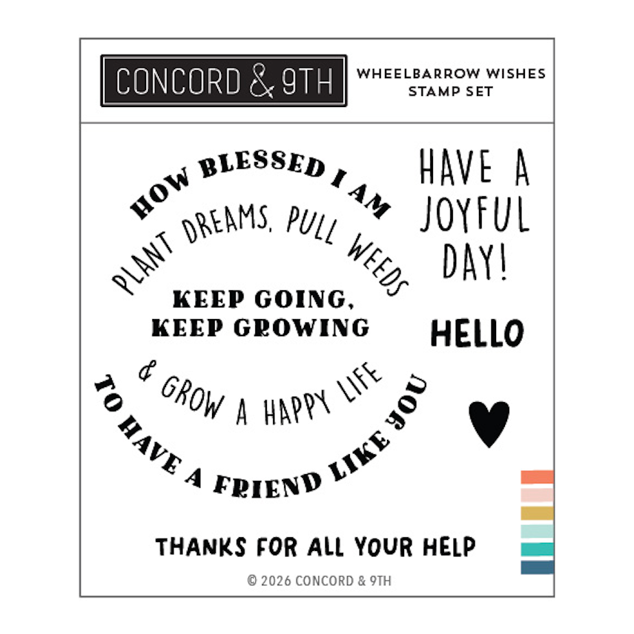 Concord & 9th Wheelbarrow Wishes Clear Stamp Set 12947