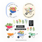 Concord & 9th Wheelbarrow Wishes Stamps and Dies Bundle Garden Sentiments