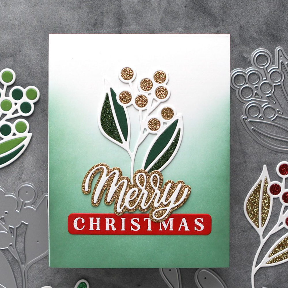 Concord & 9th Winter Berries Stem Layering Die Set kw1005 merry