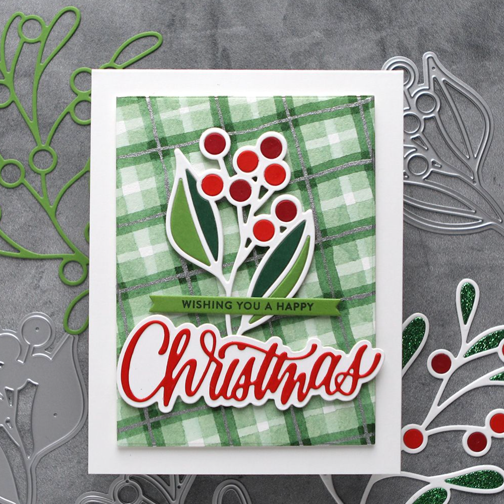 Concord & 9th Winter Berries Stem Layering Die Set kw1005 wishing