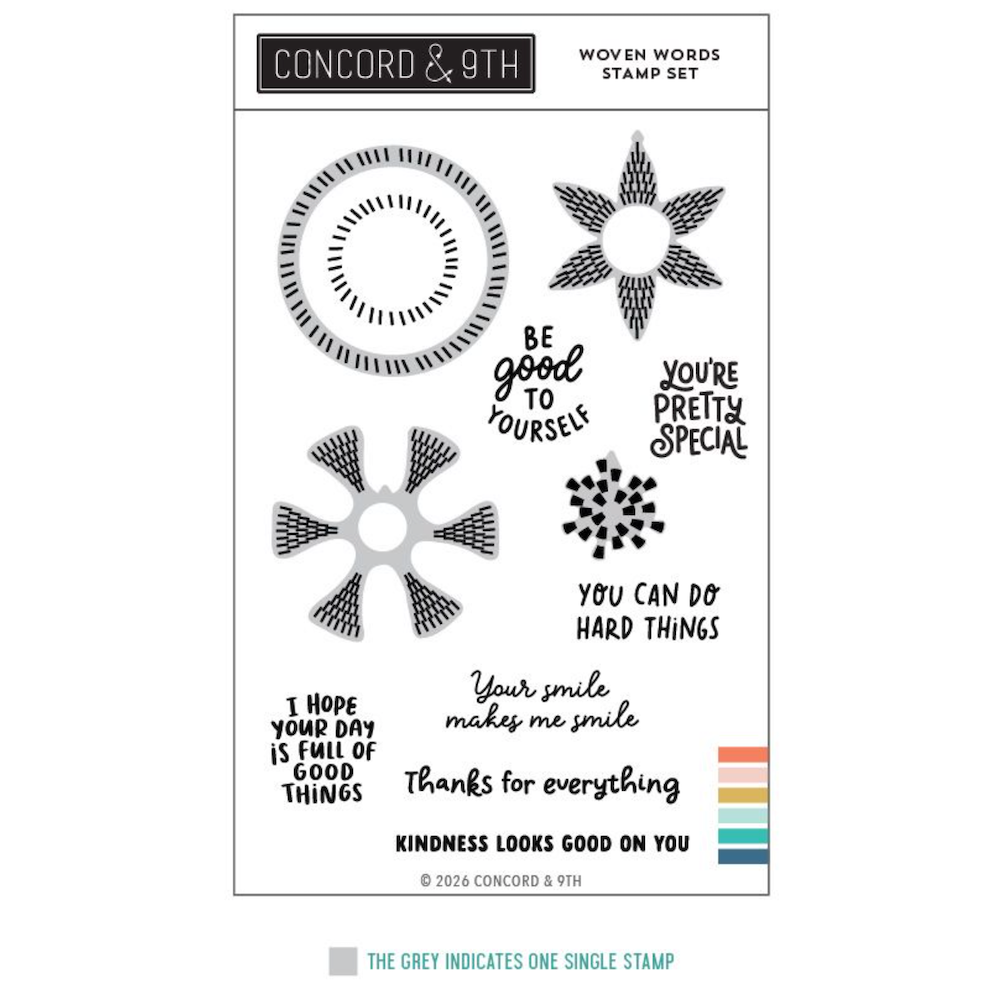 Concord & 9th Woven Words Clear Stamp Set 13128