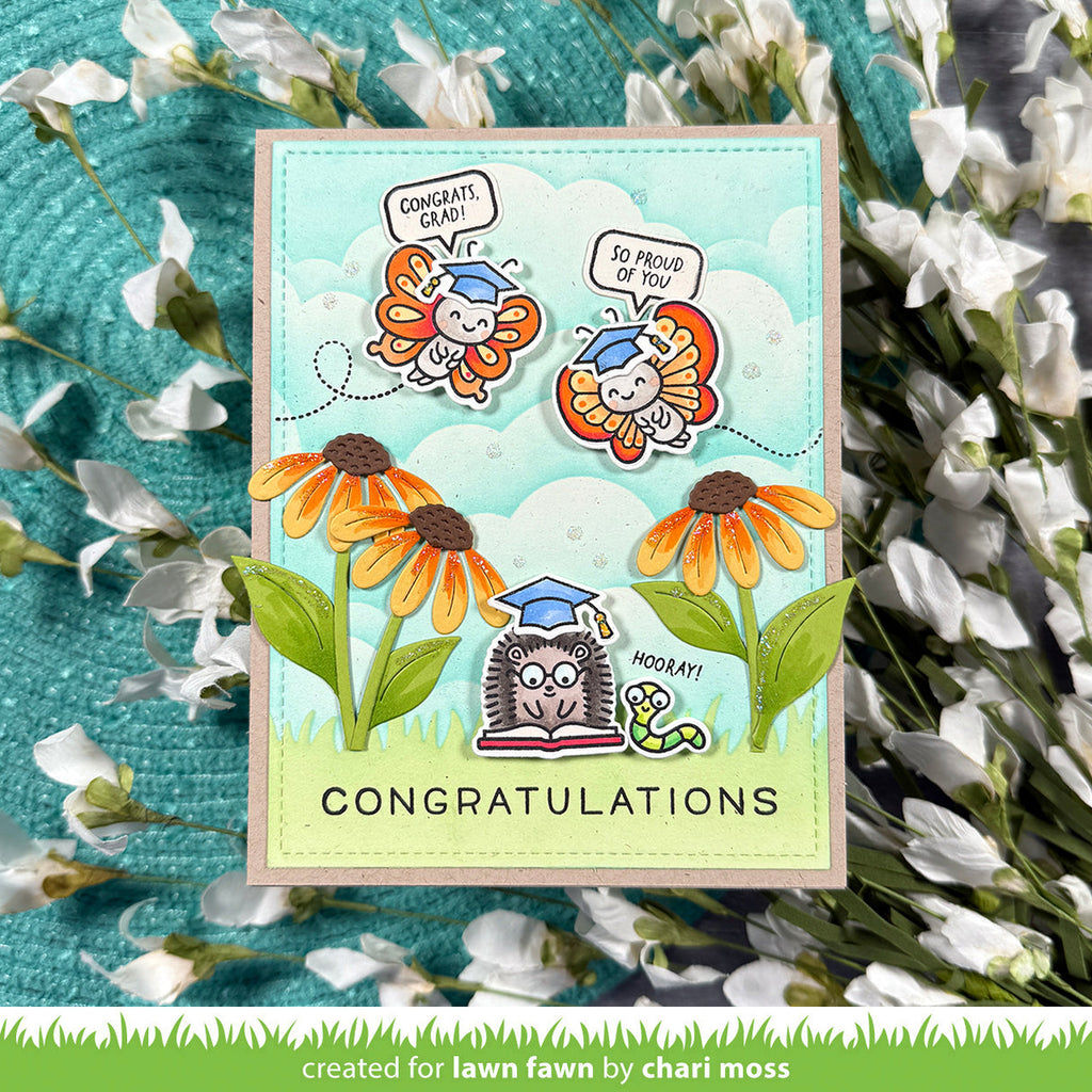 Congratulations card with large blossoms card for graduate