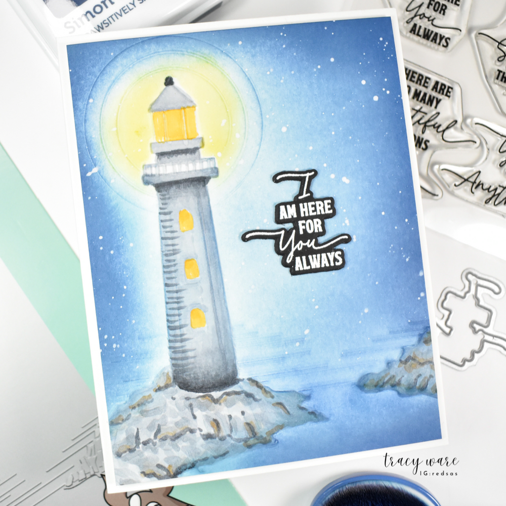 Simon Says Stamp Embossing Folder Contemporary Lighthouse sf486 Friend Like You Here for You Card | color-code:ALT03