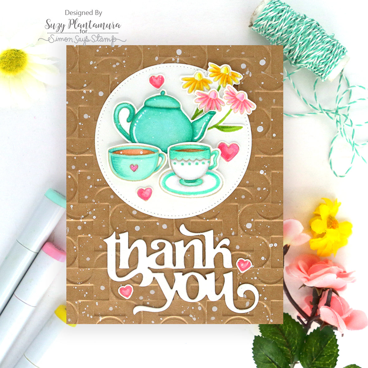 Simon Says Stamp Coordinating Dies Best-Teas 1426sdc Thank You Card | color-code:ALT10