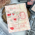 Click or Tap to Learn More: Simon Says Stamp Correspondence Wafer Dies 225sss Valentine's Day Card