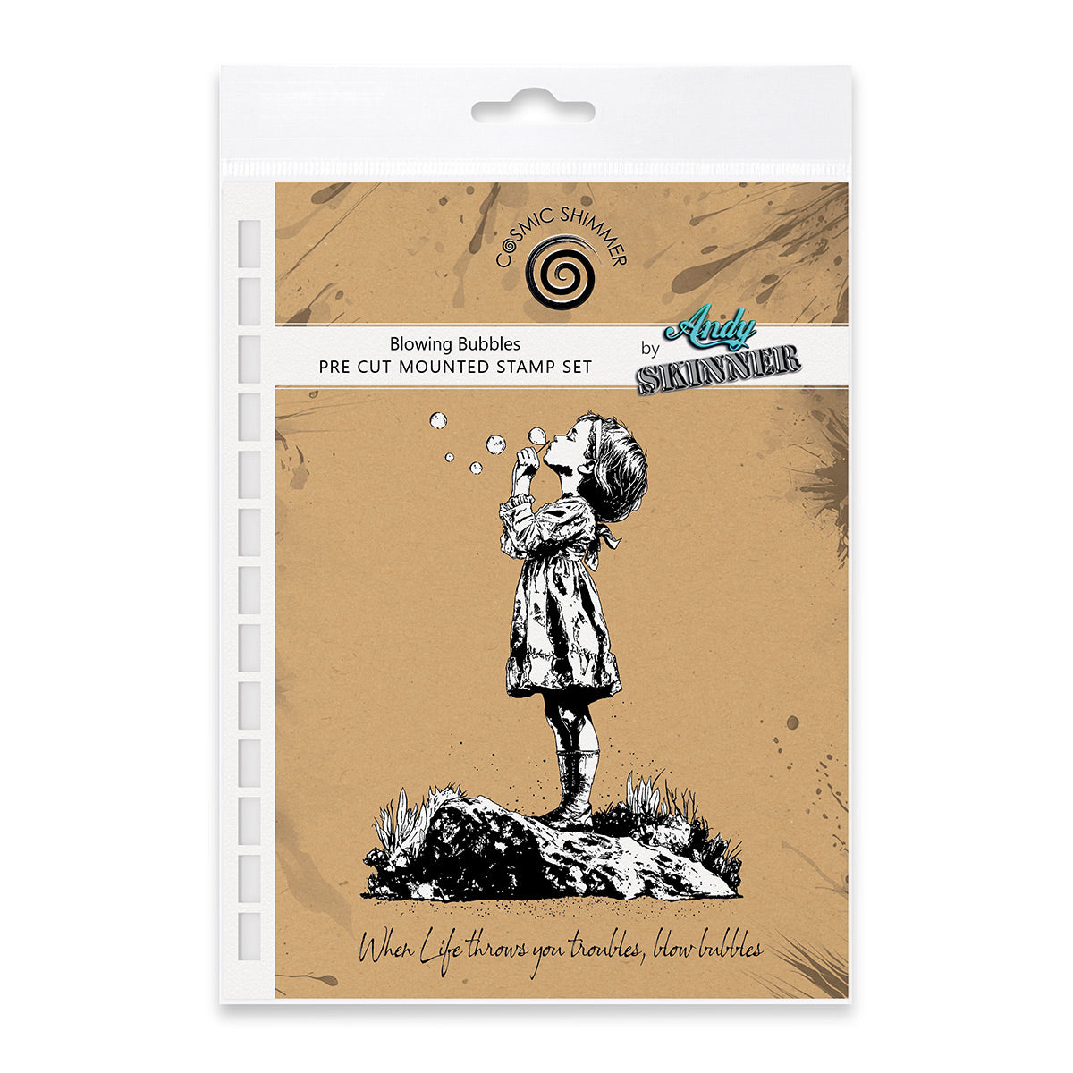 Cosmic Shimmer Andy Skinner Blowing Bubbles Cling Stamps 07-0071-as