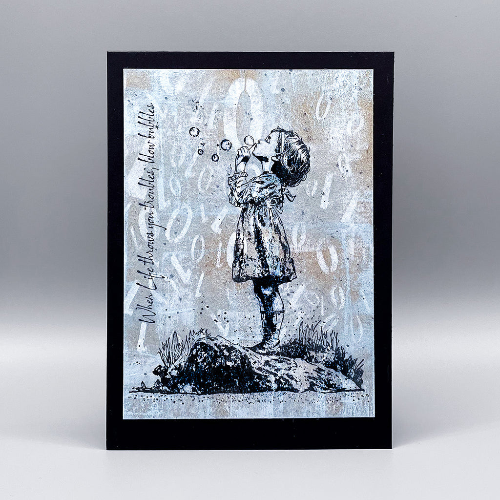 Cosmic Shimmer Andy Skinner Blowing Bubbles Cling Stamps 07-0071-as  when life throws you troubles