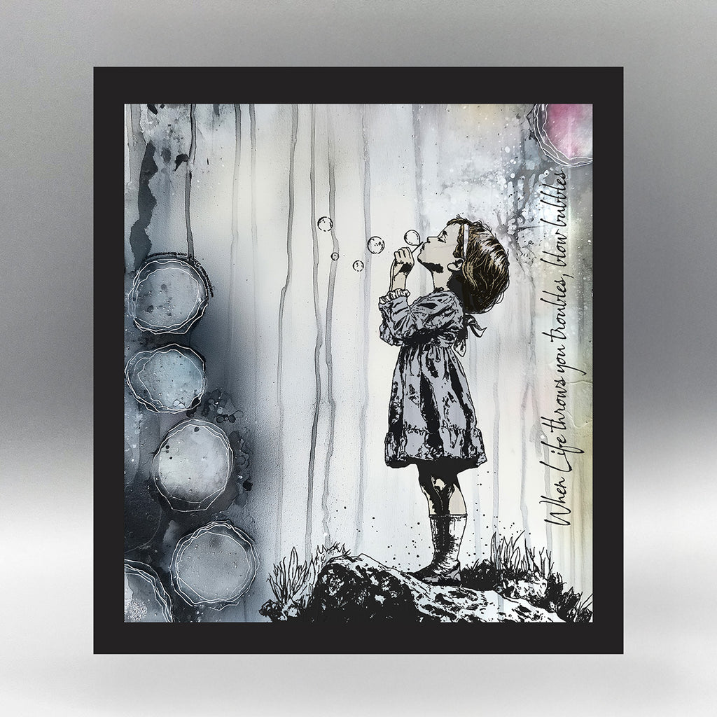 Cosmic Shimmer Andy Skinner Blowing Bubbles Cling Stamps 07-0071-as  when life throws you troubles, blow bubbles
