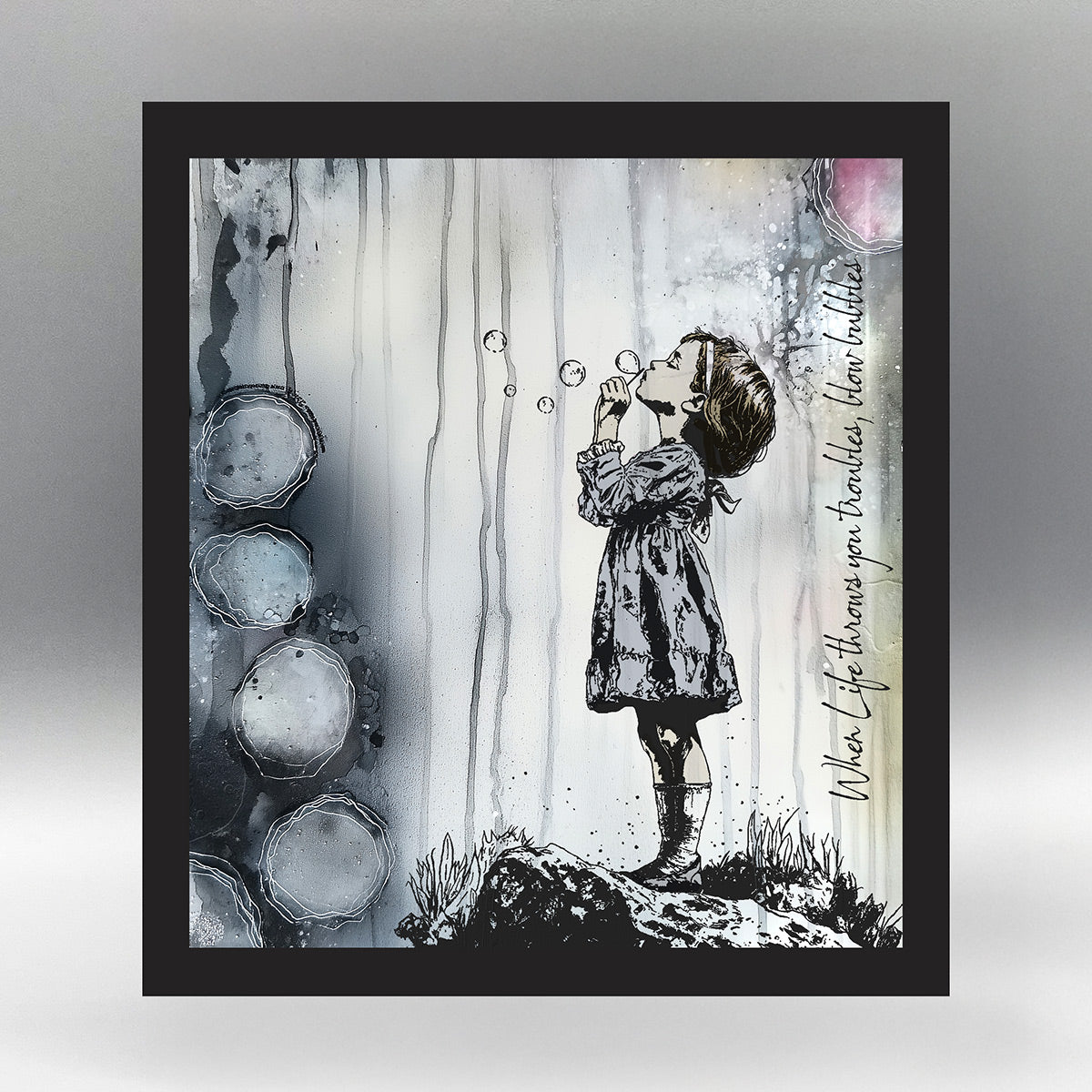 Cosmic Shimmer Andy Skinner Blowing Bubbles Cling Stamps 07-0071-as  when life throws you troubles, blow bubbles