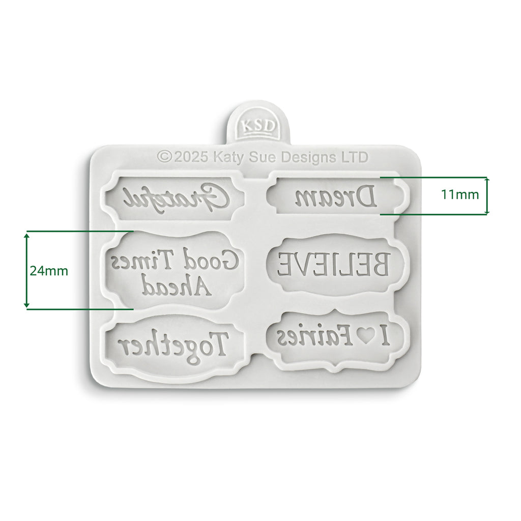 Cosmic Shimmer Believers Mini Plaques Silicone Mold ce0157-cs dimensions