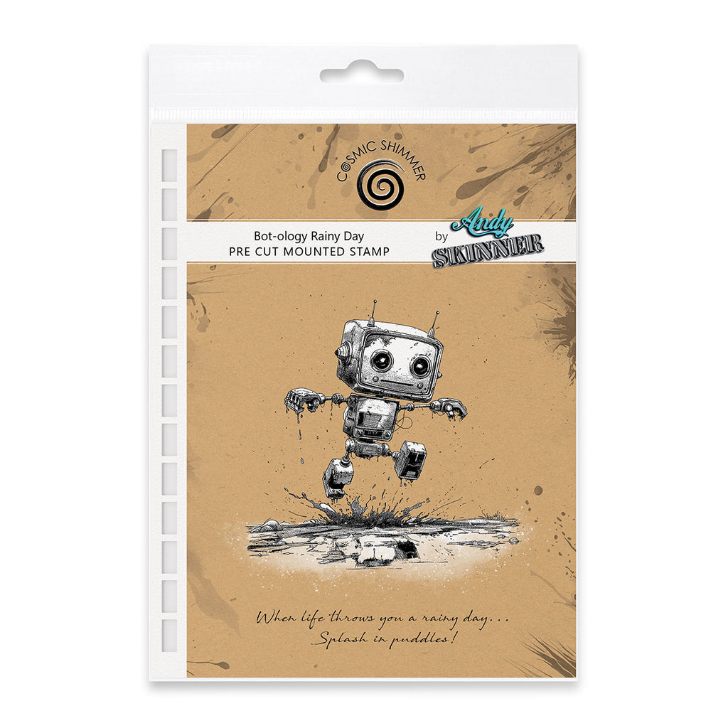 Cosmic Shimmer Bot-ology Rainy Day Andy Skinner Cling Stamps 07-0066-as
