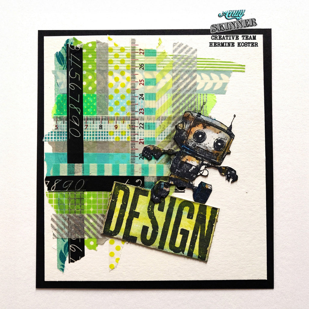 Cosmic Shimmer Bot-ology Rainy Day Andy Skinner Cling Stamps 07-0066-as design