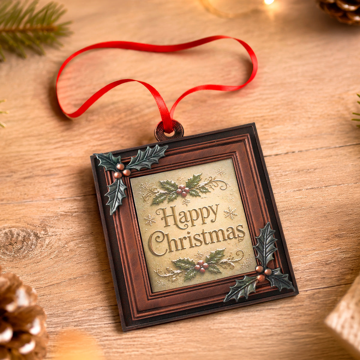 Cosmic Shimmer Classic Frame Silicone Mould ce0164-cs happy christmas holly ornament