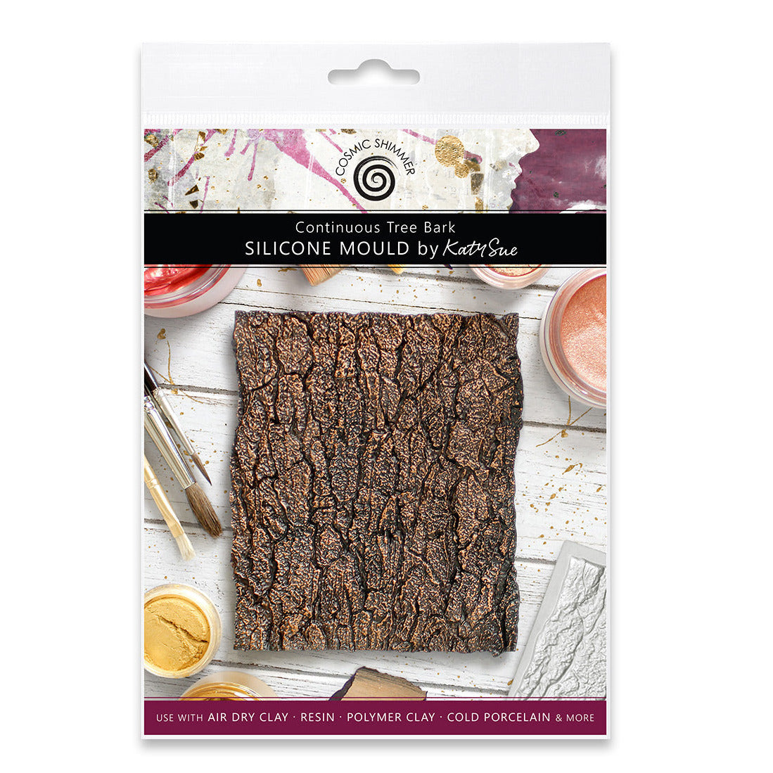 Cosmic Shimmer Continuous Tree Bark Silicone Mold dm0048-cs