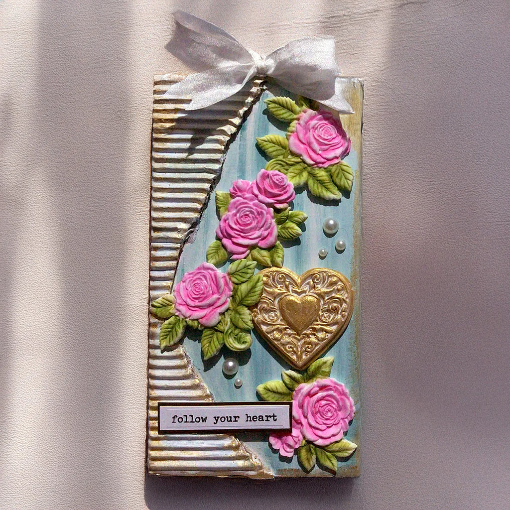 Cosmic Shimmer Decorative Roses Silicone Mould ce0149-cs heart