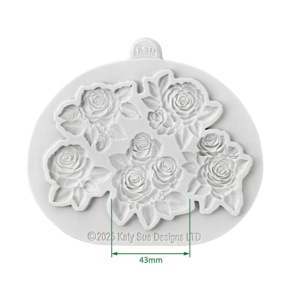 Cosmic Shimmer Decorative Roses Silicone Mould ce0149-cs size
