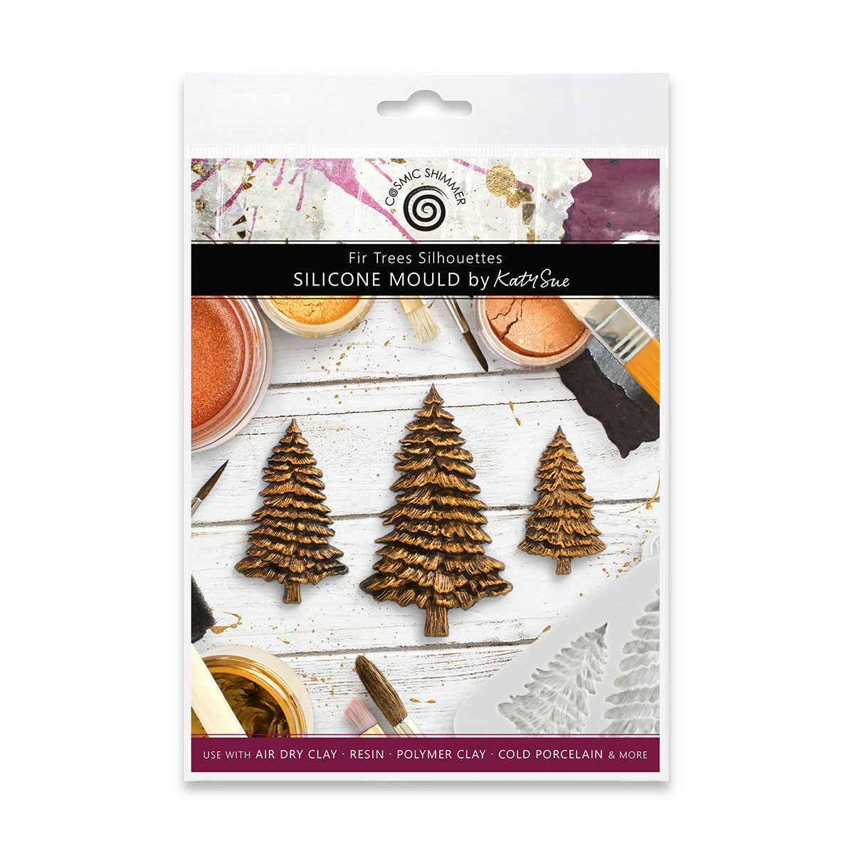 Cosmic Shimmer Fir Trees Silhouettes Silicone Mould ce0052-cs