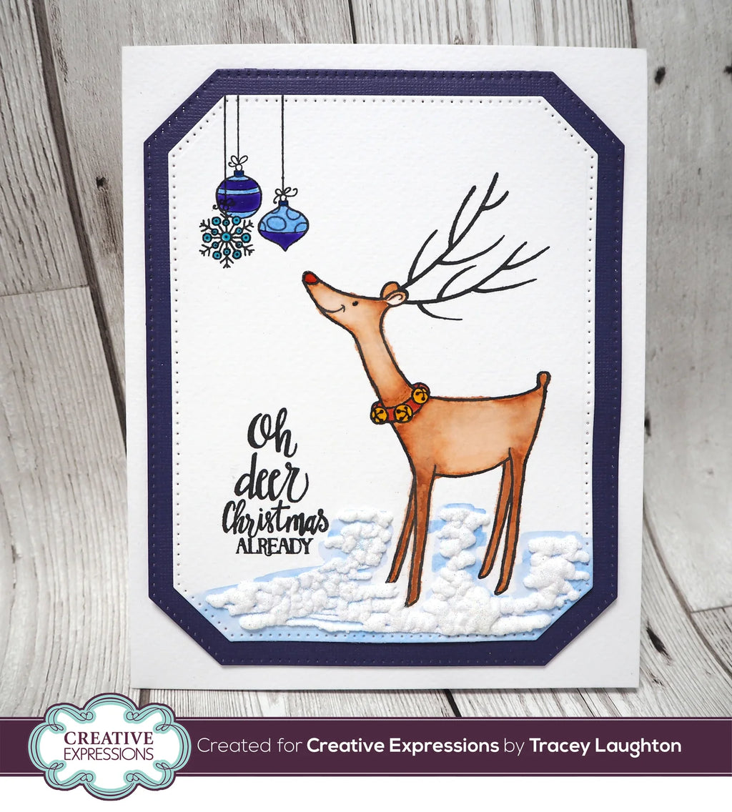 Cosmic Shimmer Fluffy Stuff Snow White 125ml 54-fs0001-125 reindeer hanging blue ornaments snow christmas card