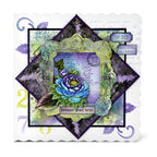 Cosmic Shimmer Heritage Rose 6x6 Elements Stencil 08-9003-cs purple and blue flower dreams come true card