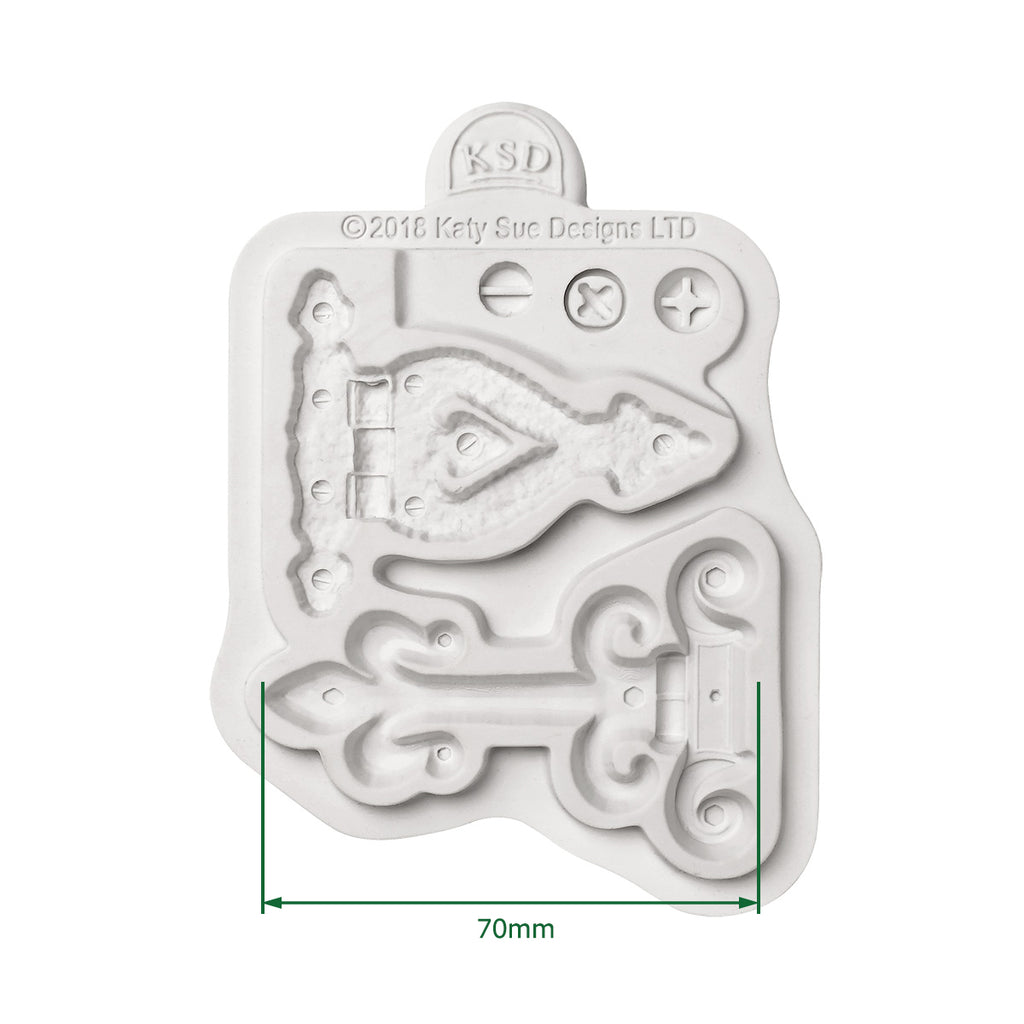 Cosmic Shimmer Hinges and Screws Silicone Mould ce0082-cs size