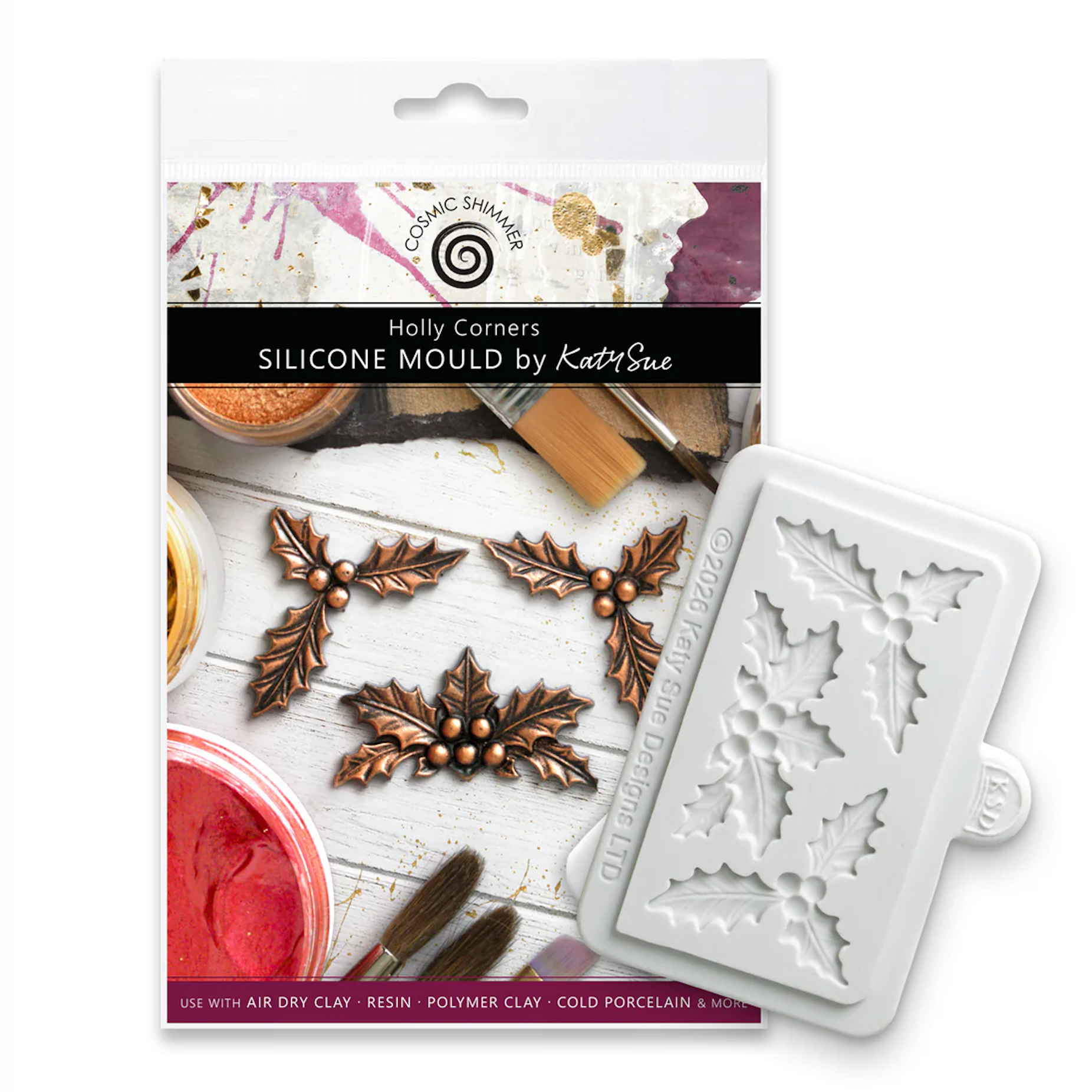 Cosmic Shimmer Holly Corners Silicone Mould ce0165-cs