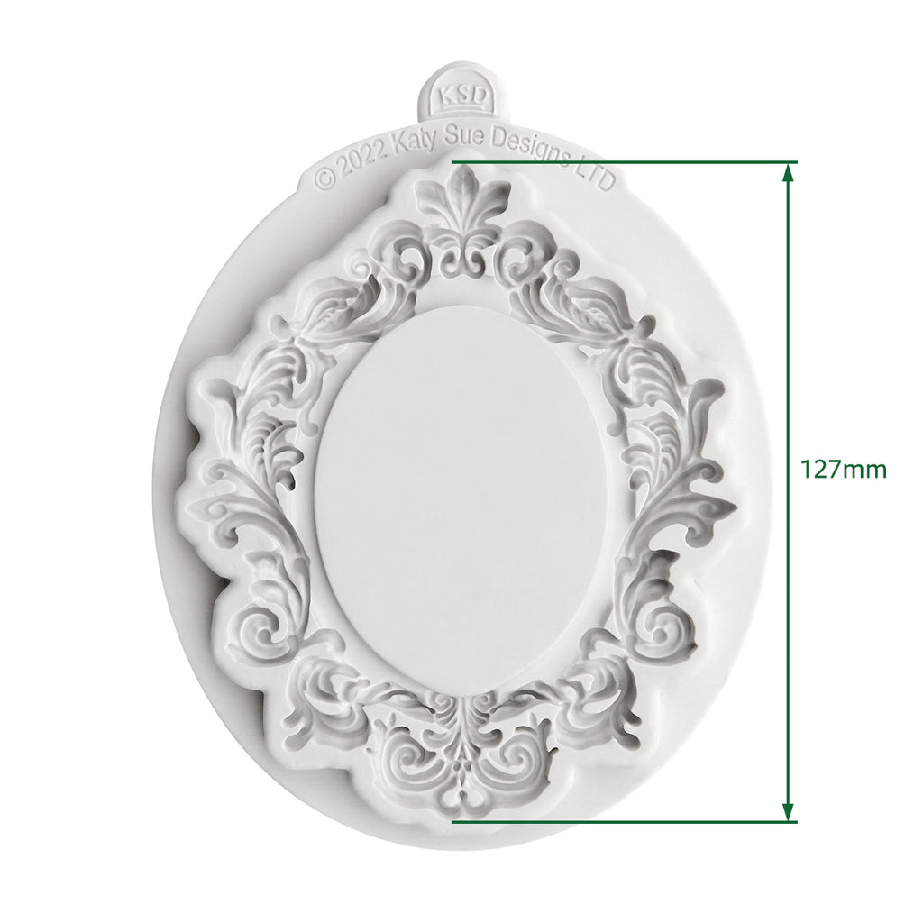 Cosmic Shimmer Large Oval Vintage Frame Silicone Mould ce0133-cs size
