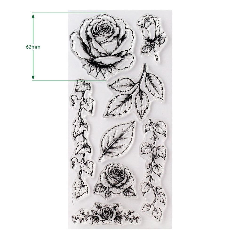 Cosmic Shimmer Rambling Roses DL Clear Stamp Set 07-9001-cs dimensions