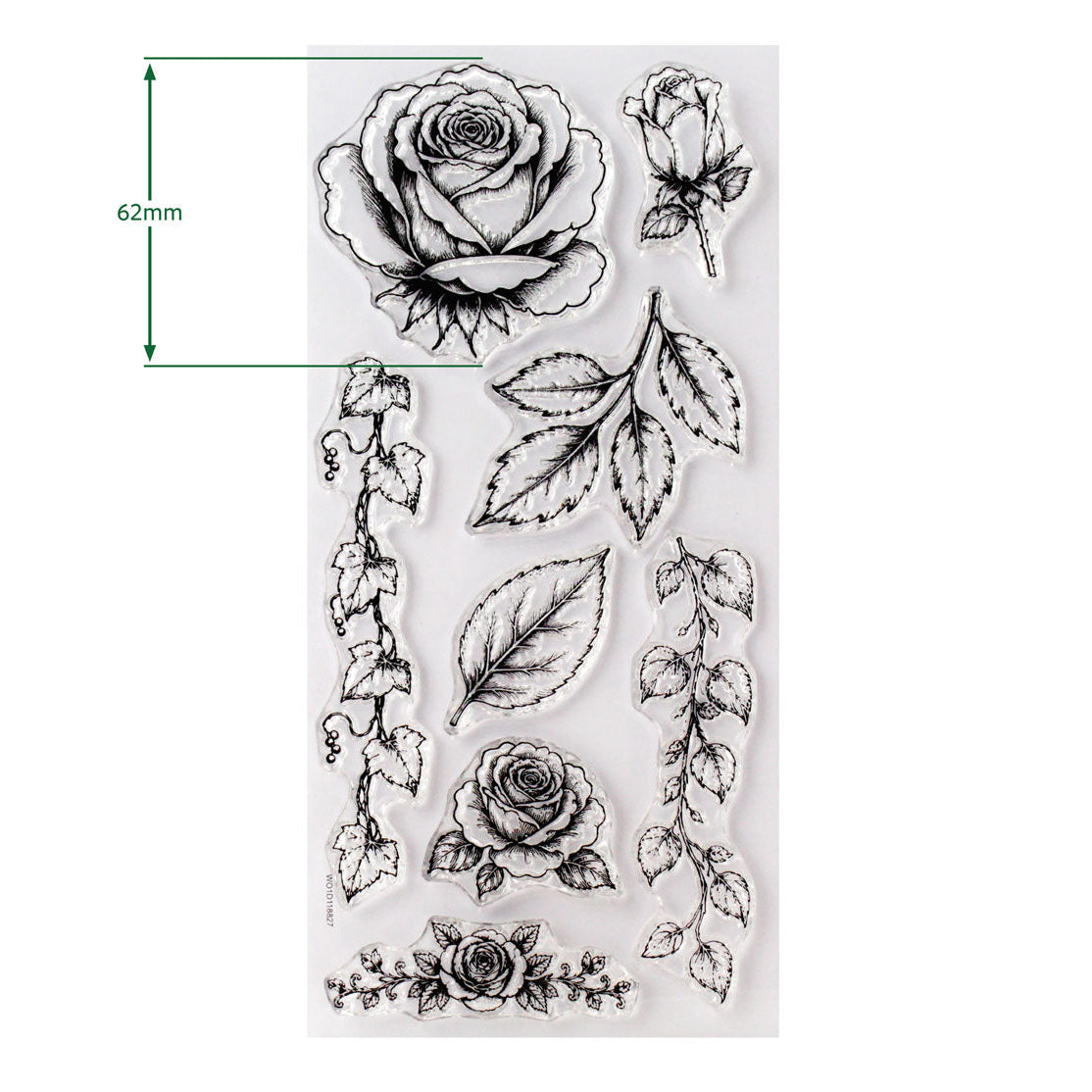 Cosmic Shimmer Rambling Roses DL Clear Stamp Set 07-9001-cs dimensions