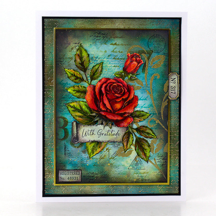 Cosmic Shimmer Rambling Roses DL Clear Stamp Set 07-9001-cs gold writings roses chicago stamp with gratitude card 