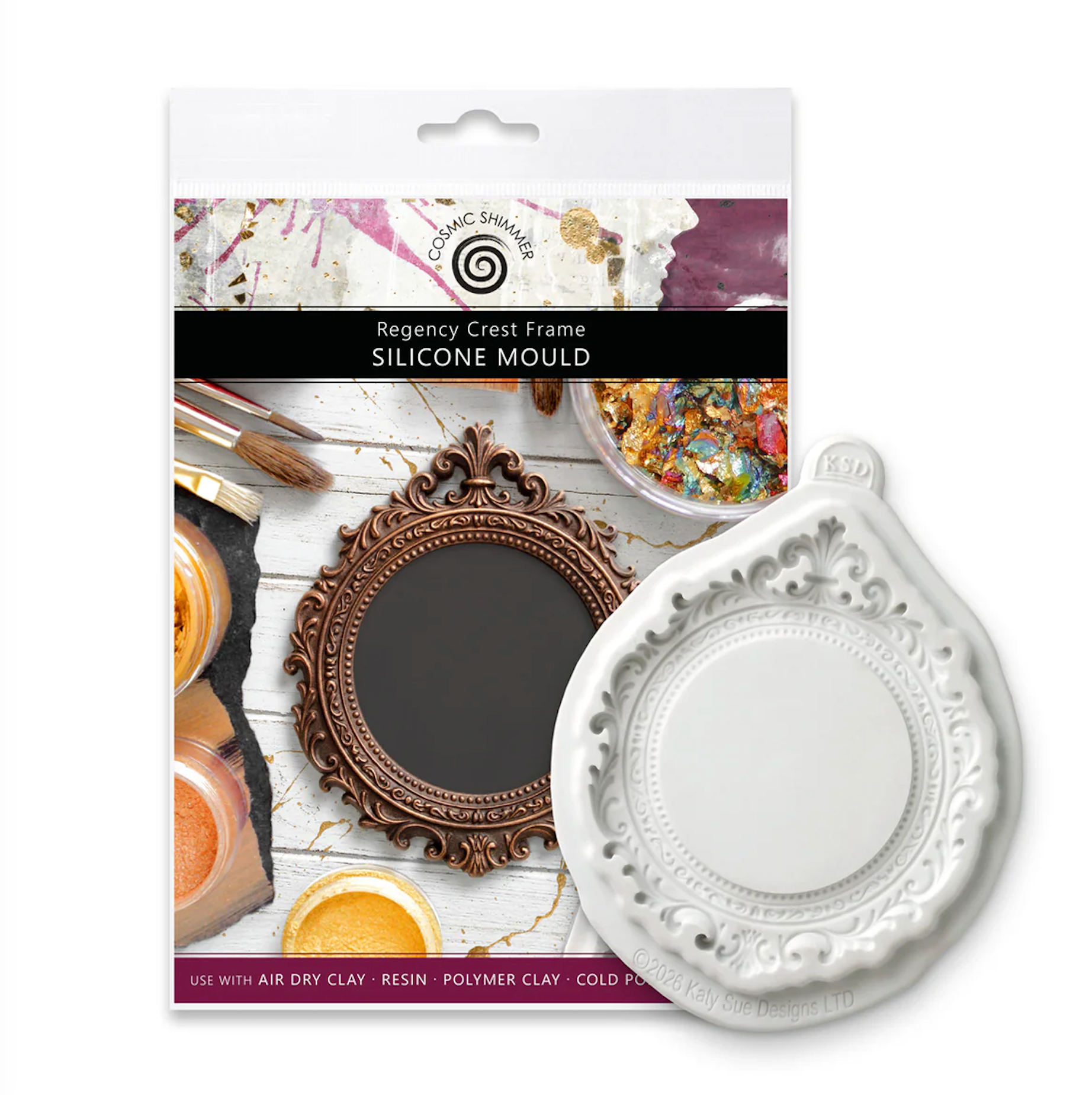 Cosmic Shimmer Regency Crest Frame Silicone Mould ce0163-cs