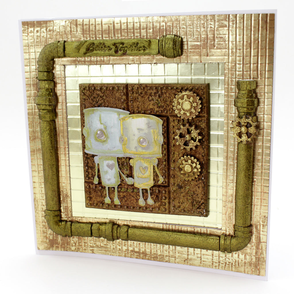 Cosmic Shimmer Riveted Metal Plate Silicone Mould dm0053-cs better together