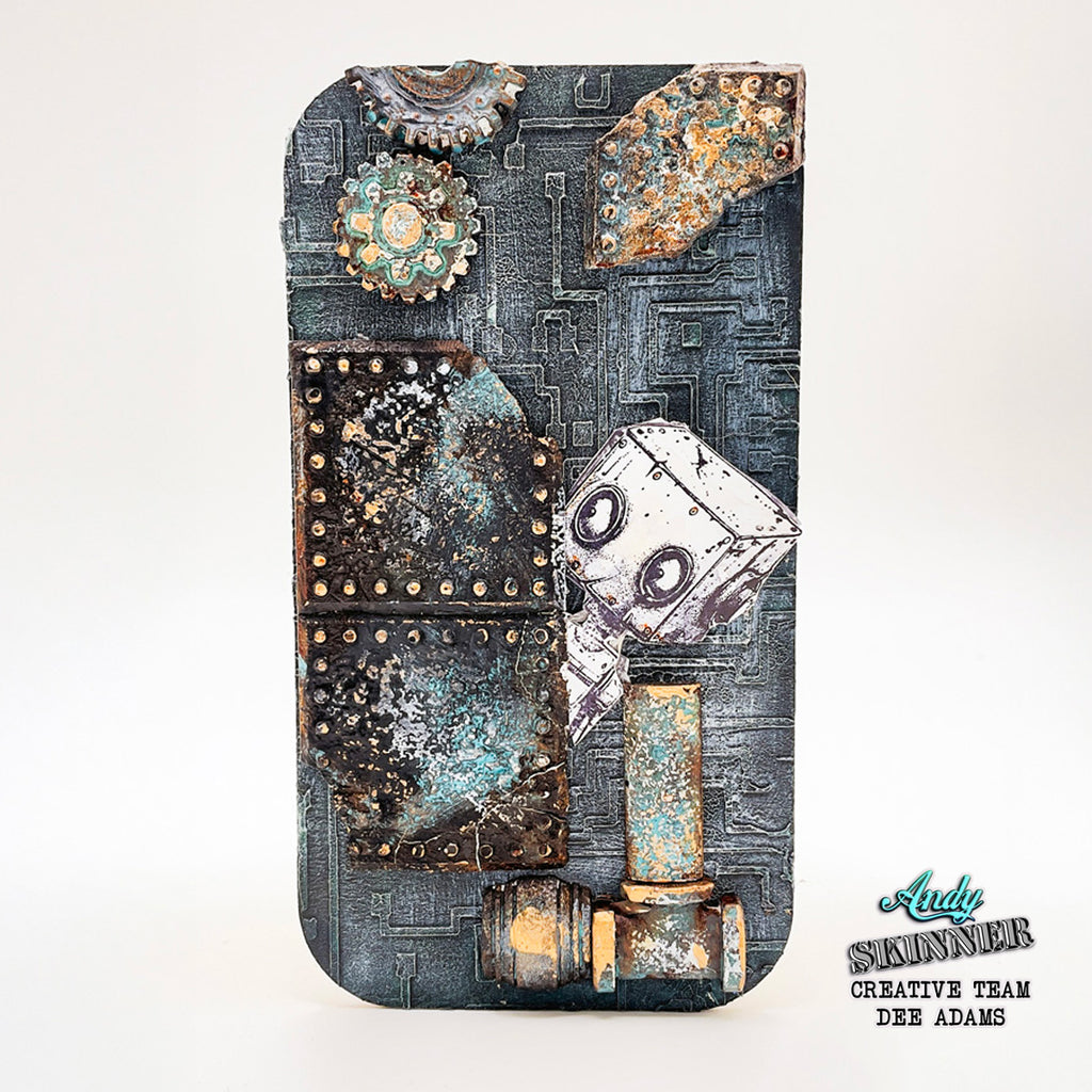 Cosmic Shimmer Riveted Metal Plate Silicone Mould dm0053-cs robot