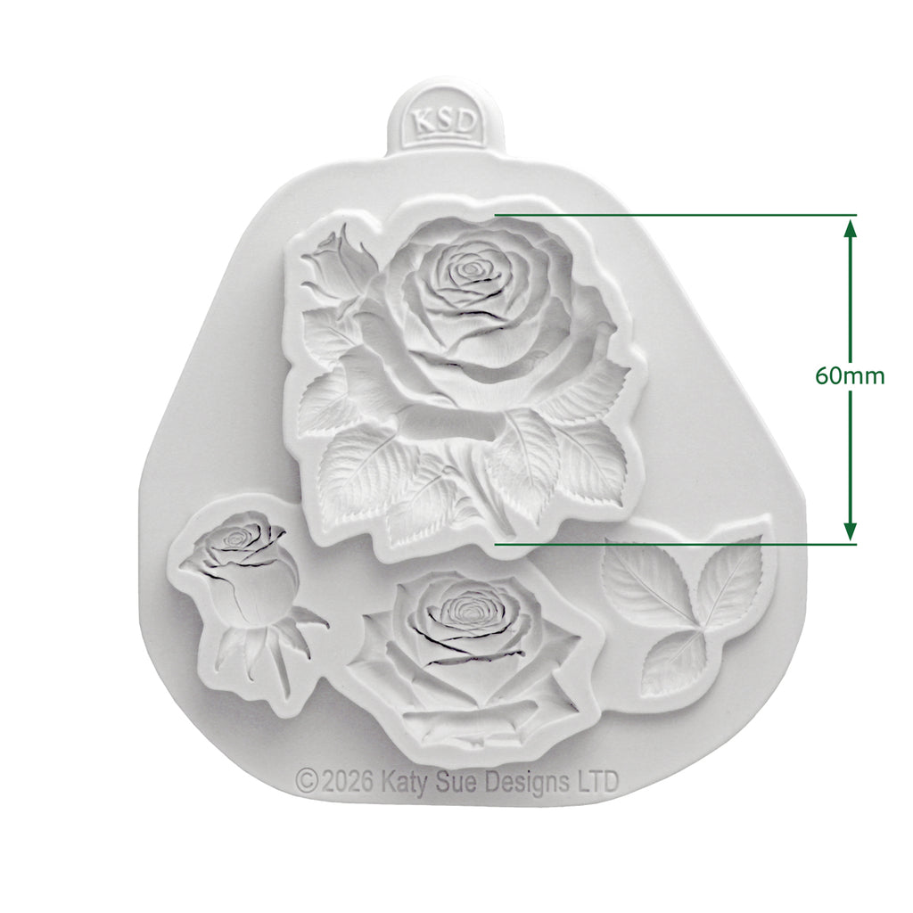 Cosmic Shimmer Sculpted Roses Silicone Mould ce0171-cs dimensions