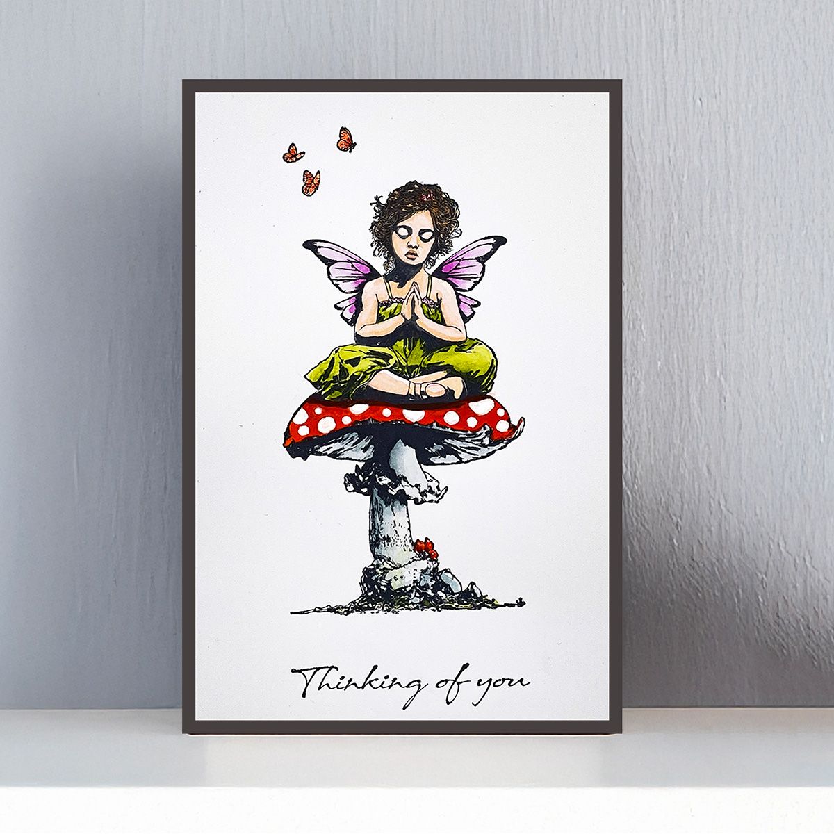 Cosmic Shimmer Thinking of You Cling Stamps 07-0082-as toadstool fairy butterfly