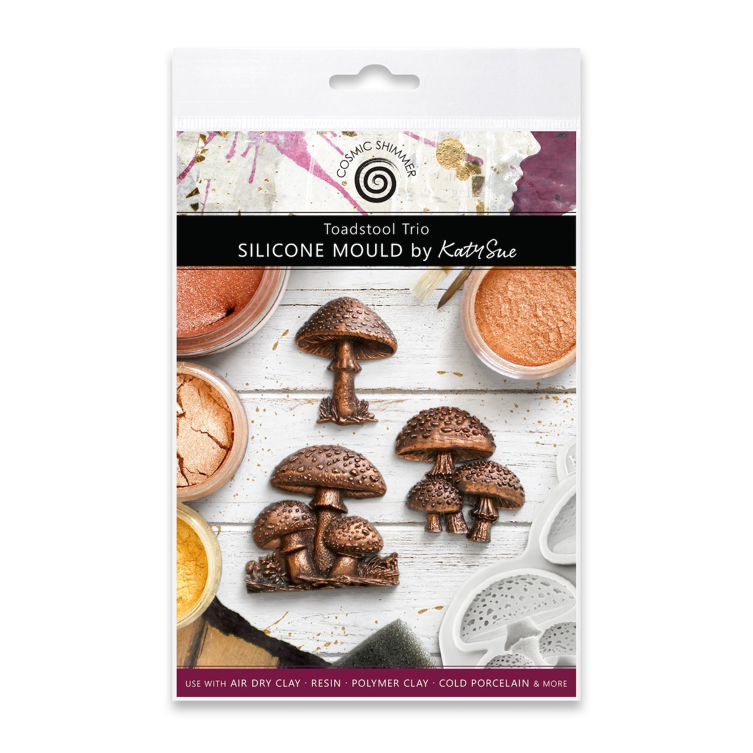 Cosmic Shimmer Toadstool Trio Silicone Mold ce0156-cs