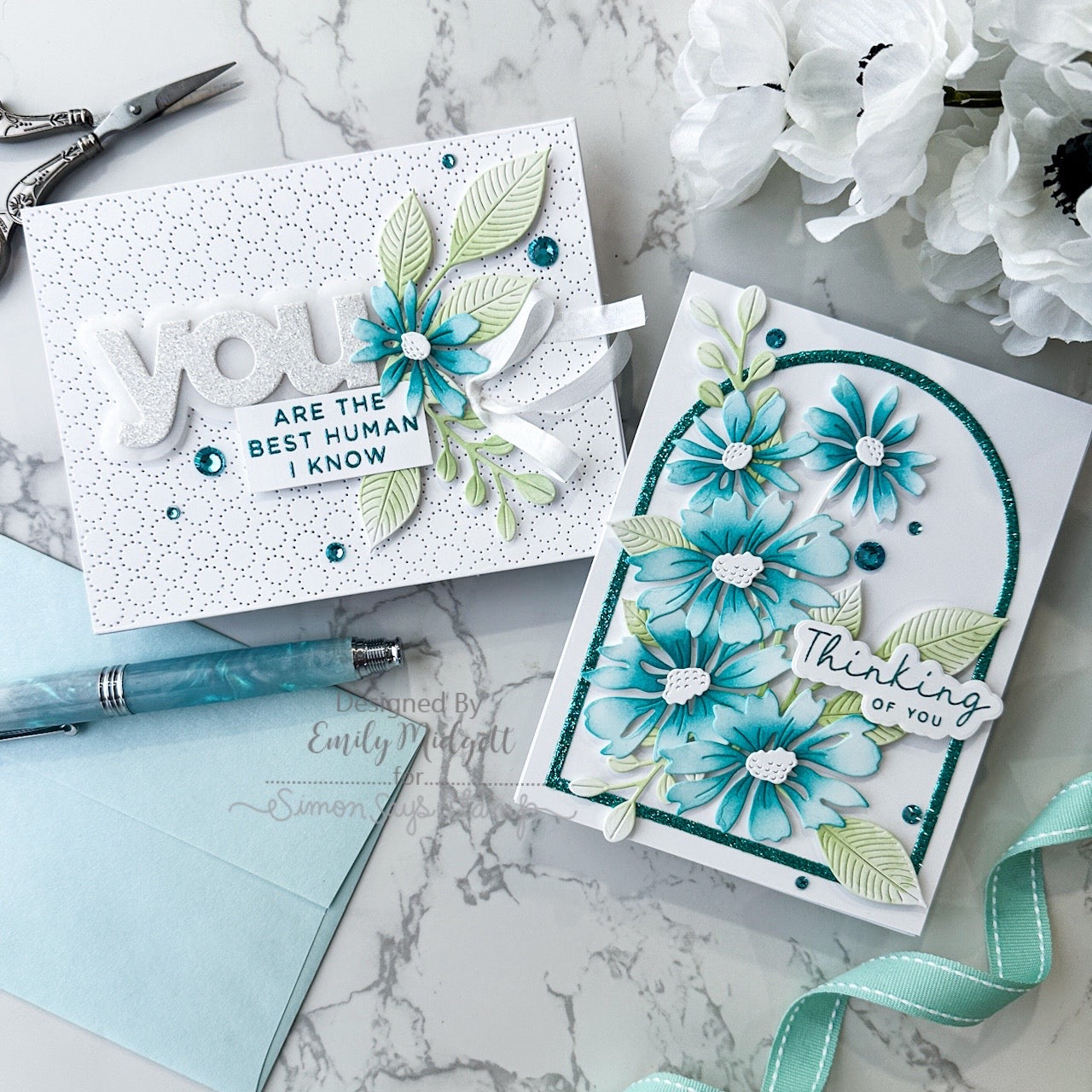 Simon Says Stamp Cosmos Duo Wafer Dies s929 Cheering for You Floral Cards | color-code:ALT04