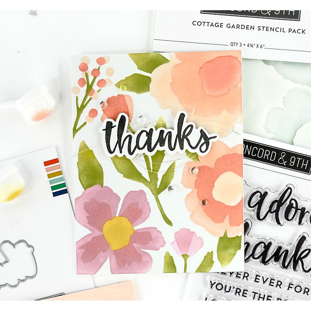 Concord & 9th Cottage Garden Stencil Pack 11828 thanks