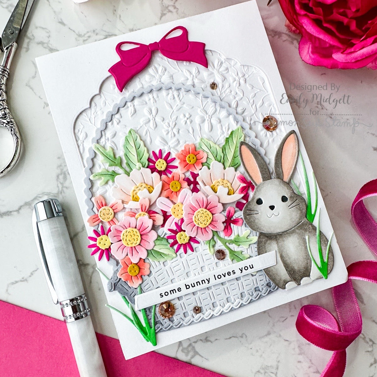 Simon Says Stamp Country Basket Bouquet Wafer Dies s1130 Beautiful Moments Easter Card | color-code:ALT03