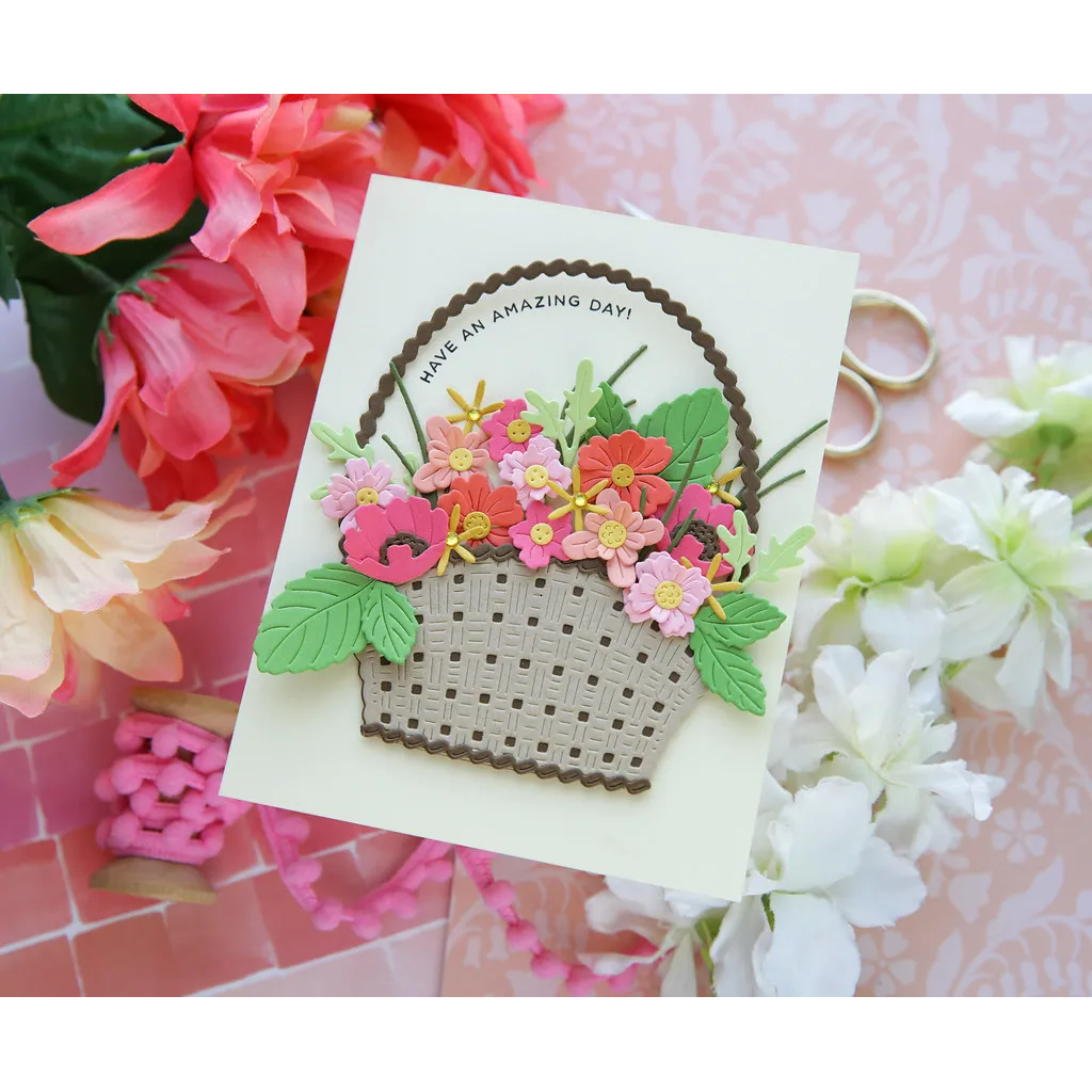 Simon Says Stamp Country Basket Bouquet Wafer Dies s1130 Beautiful Moments Birthday Card | color-code:ALT07