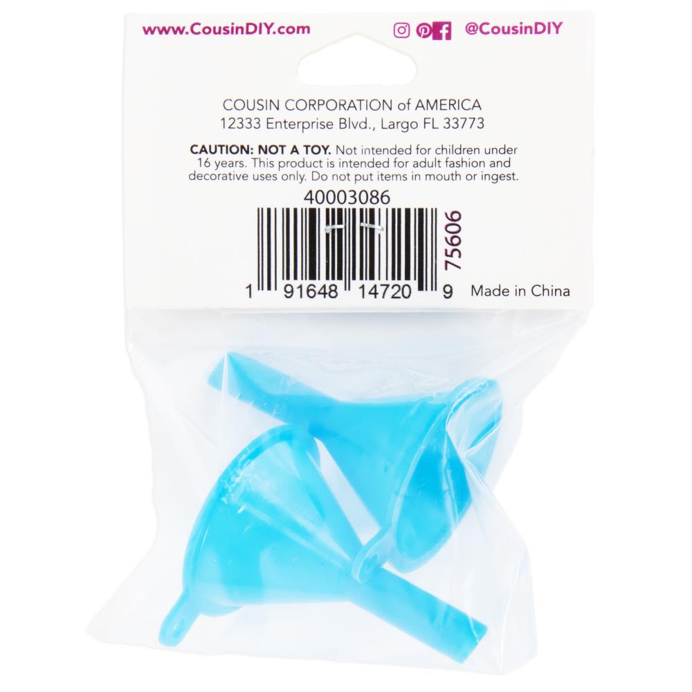 Cousin DIY Glitter Funnels 2 Pack 40003086 Back of Pack