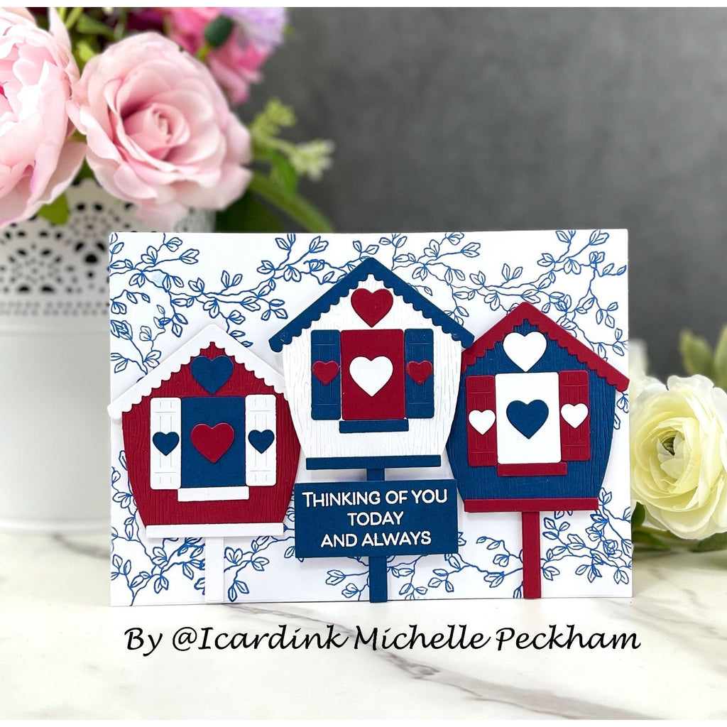 Simon Says Stamp Cozy Birdhouse Wafer Dies s987 Friend Like You Thinking of You Card